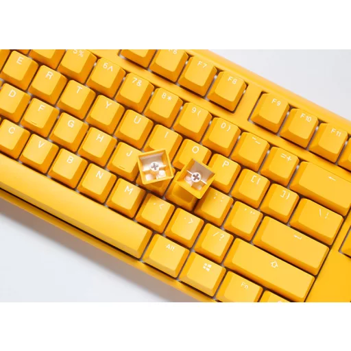 Ducky One 3 Yellow Gaming Tastatur RGB LED - MX-Clear US billentyűzet Játék USB Amerikai angol Sárga