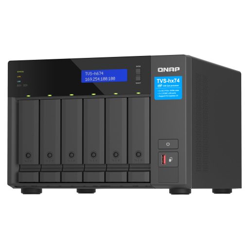 QNAP TVS-H674T-I5-32G tárolószerver NAS Tower Intel® Core™ i5 i5-12400 32 GB DDR4 HDD QNAP QTS Fekete