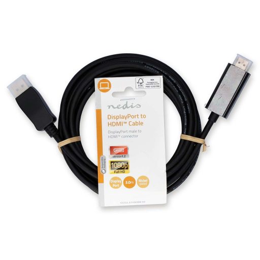 Nedis CCGL37100BK30 video átalakító kábel 3 M HDMI A-típus (Standard) DisplayPort Fekete