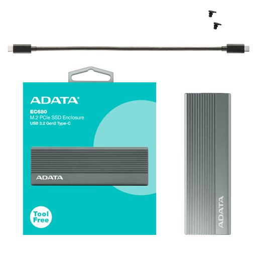ADATA EC680 Külső SSD ház Szürke M.2