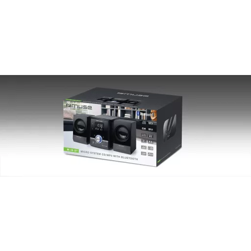 Muse M-38 BT Otthoni mikro hangrendszer 10 W Fekete