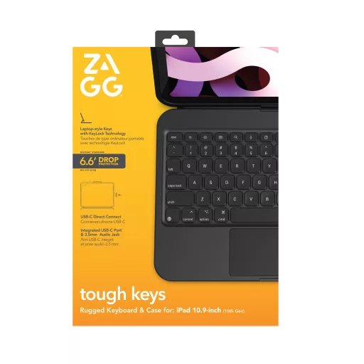 ZAGG Tough Keys QWERTZ Német USB C-típus Fekete