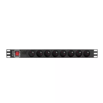   Lanberg PDU-08E-0200-BK áramelosztó egység (PDU) 8 AC kimenet(ek) 1U Fekete