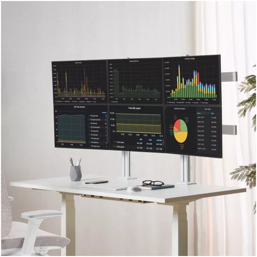 StarTech.com 6-MONITOR-ARM-A asztali TV konzol 81,3 cm (32") Fehér