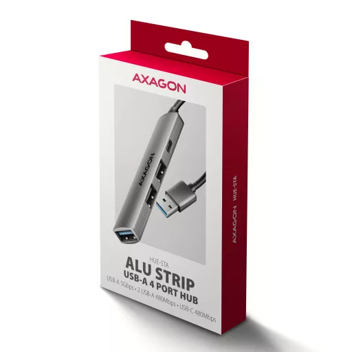 AXAGON HUE-STA ALU STRIP USB-A 4 port hub