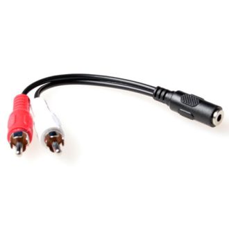 ACT AK2027 audio kábel 0,15 M 2 x RCA 3.5mm Fekete