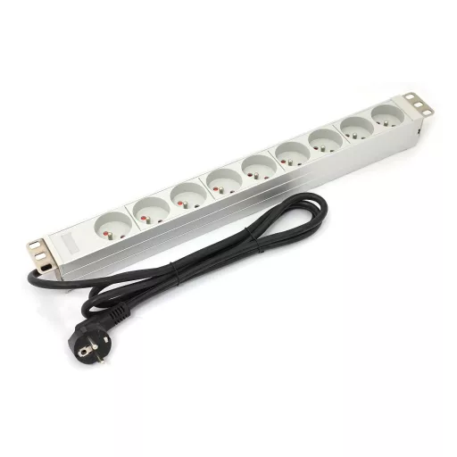 Digitus A-19-STRIP-3-IMP áramelosztó egység (PDU) 9 AC kimenet(ek) 1U Fehér
