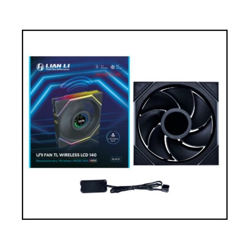 Lian Li Uni Fan TL LCD Számítógép ház, Processzor Ventilátor 14 cm Fekete 1 db