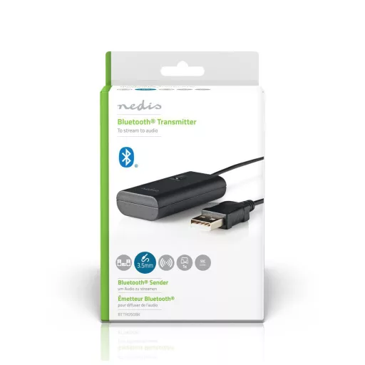 Nedis BTTR050BK vezeték nélküli audio adóegység AUX + USB 10 M Fekete