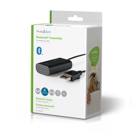 Nedis BTTR050BK vezeték nélküli audio adóegység AUX + USB 10 M Fekete