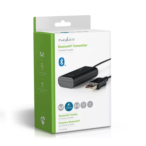 Nedis BTTR050BK vezeték nélküli audio adóegység AUX + USB 10 M Fekete