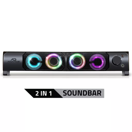 ADVANCE SoundPhonic 2.0 RGB 2-utas Fekete Vezetékes 6 W