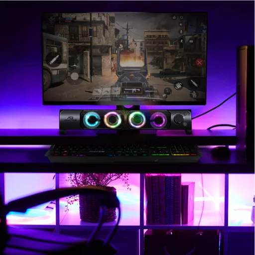 ADVANCE SoundPhonic 2.0 RGB 2-utas Fekete Vezetékes 6 W