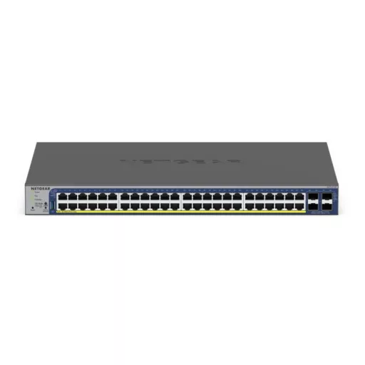 NETGEAR GS752TXP Vezérelt L2/L3/L4 10G Ethernet (100/1000/10000) Ethernet-áramellátás (PoE) támogatása Fekete