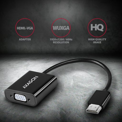Axagon RVH-VGAN video átalakító kábel 0,15 M HDMI A-típus (Standard) VGA (D-Sub) Fekete