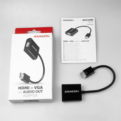 Axagon RVH-VGAN video átalakító kábel 0,15 M HDMI A-típus (Standard) VGA (D-Sub) Fekete