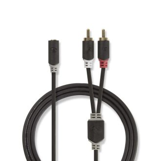 Nedis CABW22255AT02 audio kábel 2 x RCA 3.5mm Antracit