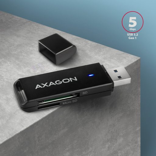 Axagon CRE-S2N kártyaolvasó USB 3.2 Gen 1 (3.1 Gen 1) Type-A Fekete