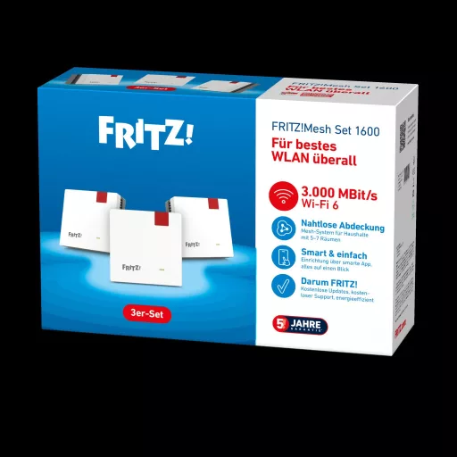 Mesh Set 1600 Kétsávos (2,4 GHz / 5 GHz) Wi-Fi 6 (802.11ax) Vörös, Fehér 1 Belső
