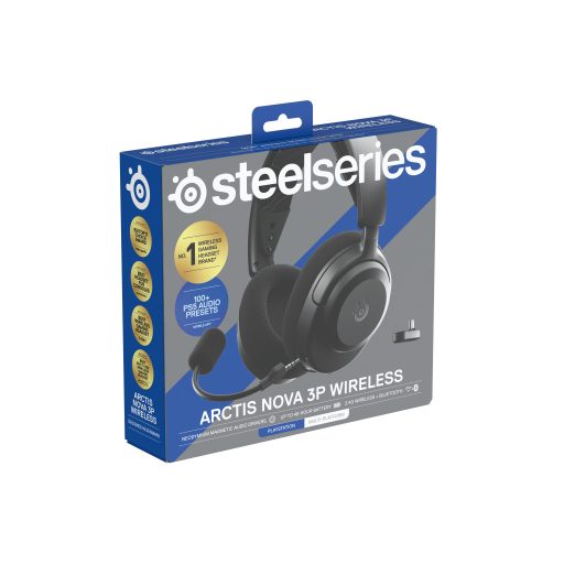 Steelseries Arctis Nova 3P Headset Vezeték nélküli Fejpánt Zene/általános Bluetooth Fekete