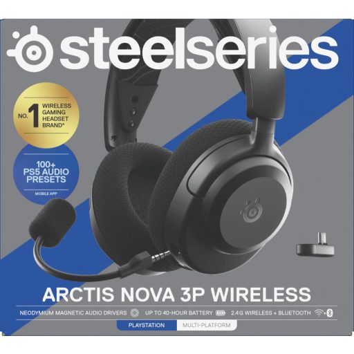 Steelseries Arctis Nova 3P Headset Vezeték nélküli Fejpánt Zene/általános Bluetooth Fekete