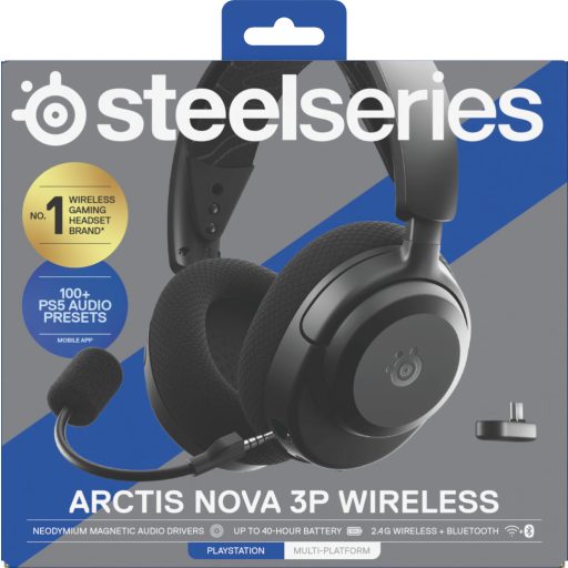 Steelseries Arctis Nova 3P Headset Vezeték nélküli Fejpánt Zene/általános Bluetooth Fekete