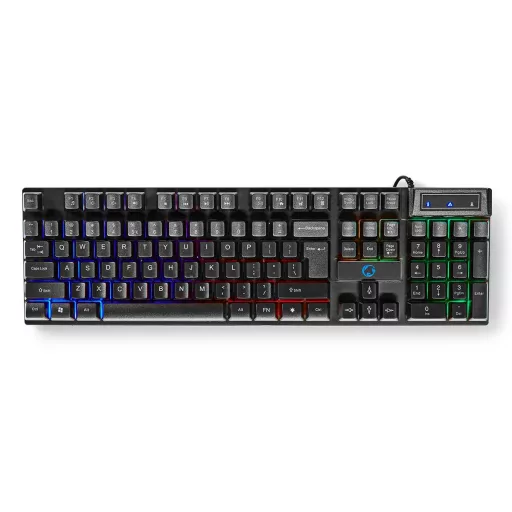 Nedis Gaming Combo Kit billentyűzet Egér mellékelve Játék USB QWERTY Nemzetközi amerikai Fekete