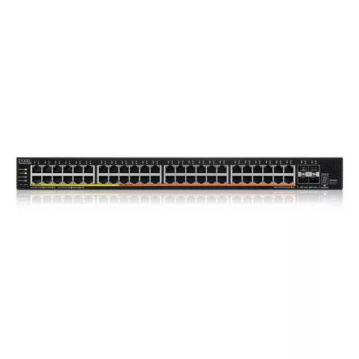 Zyxel XMG2230-52HP Vezérelt L2/L3 2.5G Ethernet (100/1000/2500) Ethernet-áramellátás (PoE) támogatása 1U Fekete