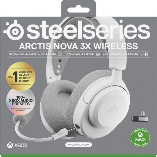 Steelseries Arctis Nova 3X Headset Vezeték nélküli Fejpánt Zene/általános Bluetooth Fehér