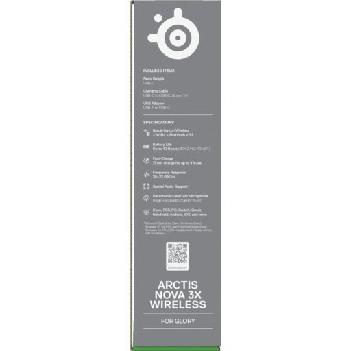 Steelseries Arctis Nova 3X Headset Vezeték nélküli Fejpánt Zene/általános Bluetooth Fehér