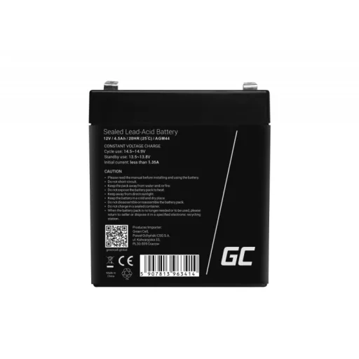 Green Cell AGM44 UPS akkumulátor Zárt savas ólom (VRLA) 12 V 4,5 Ah
