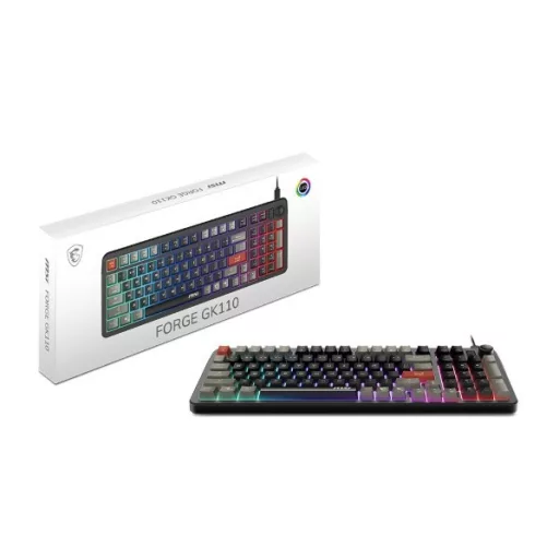MSI FORGE GK110 billentyűzet Játék USB QWERTY Amerikai angol Fekete