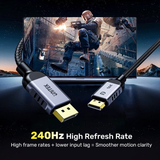 UNITEK C1626GY01-1.5M DisplayPort kábel 1,5 M Fekete, Szürke