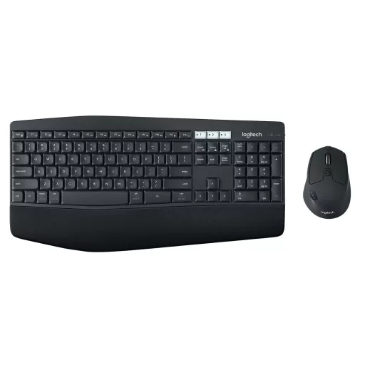 Logitech 920-008221 billentyűzet Egér mellékelve Univerzális RF vezeték nélküli + Bluetooth QWERTZ Német Fekete