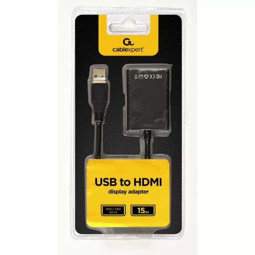 Gembird A-USB3-HDMI-02 video digitalizáló adapter 1920 x 1080 pixelek Fekete