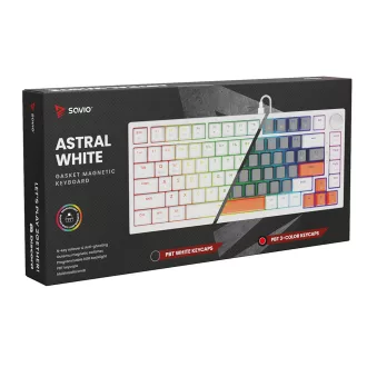   Savio ASTRAL WHITE JADE 3 COLOURS billentyűzet Játék USB QWERTY Nemzetközi amerikai