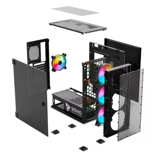 Savio SAVGC-RAPTORX1 Midi Tower Fekete