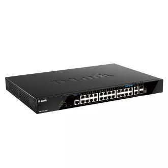   D-Link DGS-1520-28MP/E hálózati kapcsoló Vezérelt L3 Gigabit Ethernet (10/100/1000) Ethernet-áramellátás (PoE) támogatása 1U Fekete
