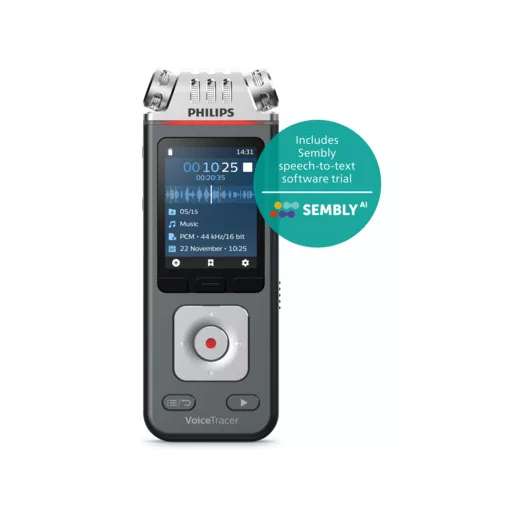 Philips VoiceTracer Fekete, Szürke