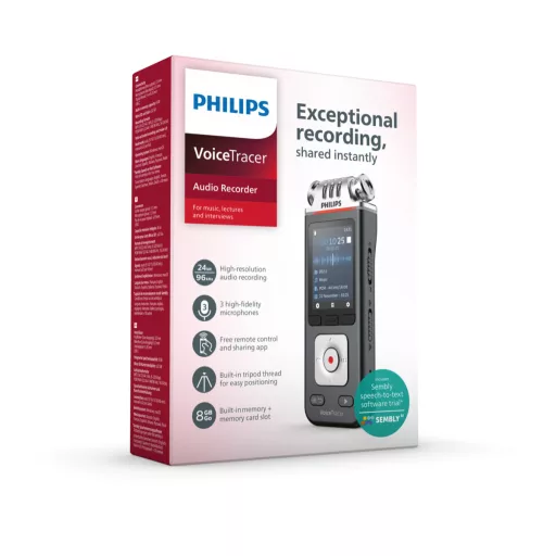 Philips VoiceTracer Fekete, Szürke