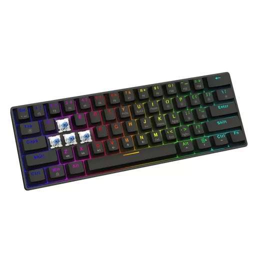 Savio BLACKOUT X2 BLUE billentyűzet Játék USB QWERTY Nemzetközi amerikai Fekete