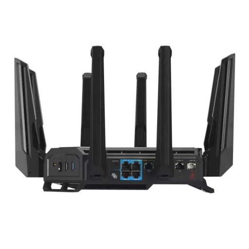 ASUS ROG Rapture GT-BE98 vezetéknélküli router 10 Gigabit Ethernet Quad-band (2.4 GHz / 5 GHz-1 / 5 GHz-2 / 6 GHz) Fekete