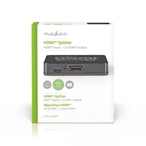 Nedis VSPL34002BK videó elosztó HDMI 2x HDMI