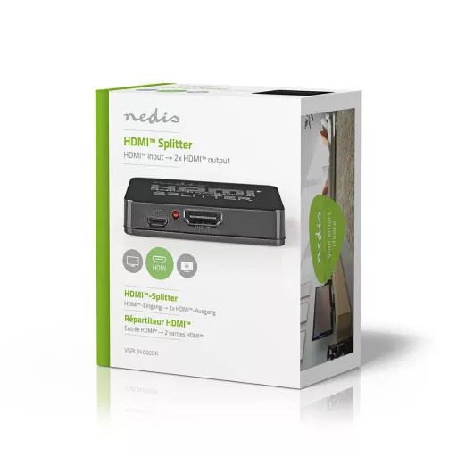 Nedis VSPL34002BK videó elosztó HDMI 2x HDMI