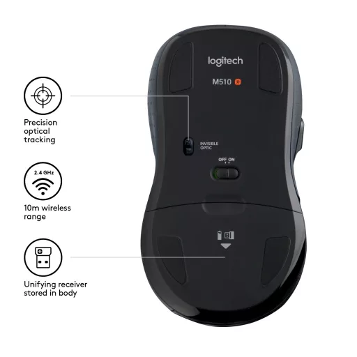 Logitech M510 egér Vezeték nélküli RF Lézer