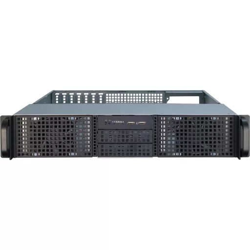 Inter-Tech IPC 2U-20248 Rack Fekete
