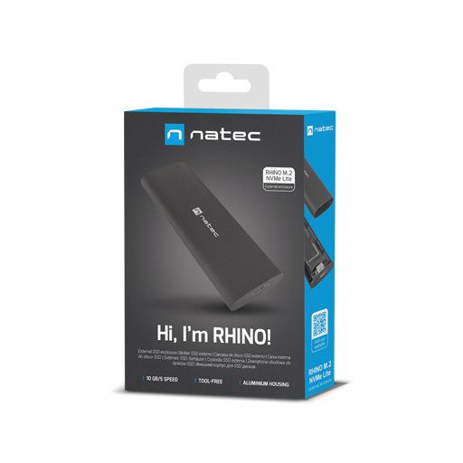 NATEC NKZ-2286 tárolóegység burkolat Külső SSD ház Fekete M.2