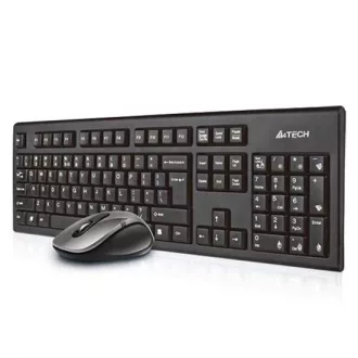   A4Tech 7100N desktop billentyűzet Egér mellékelve Játék Vezeték nélküli RF QWERTY Angol Fekete