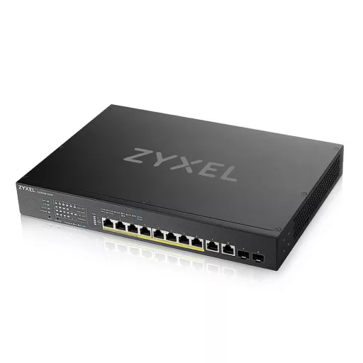 Zyxel XS1930-12HP-ZZ0101F hálózati kapcsoló Vezérelt L3 10G Ethernet (100/1000/10000) Ethernet-áramellátás (PoE) támogatása Fekete