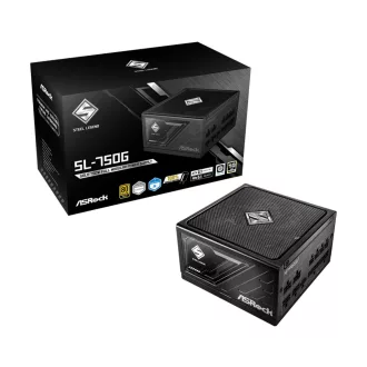Asrock SL-750G Steel Legend 750 W 20+4 pin ATX ATX Fekete